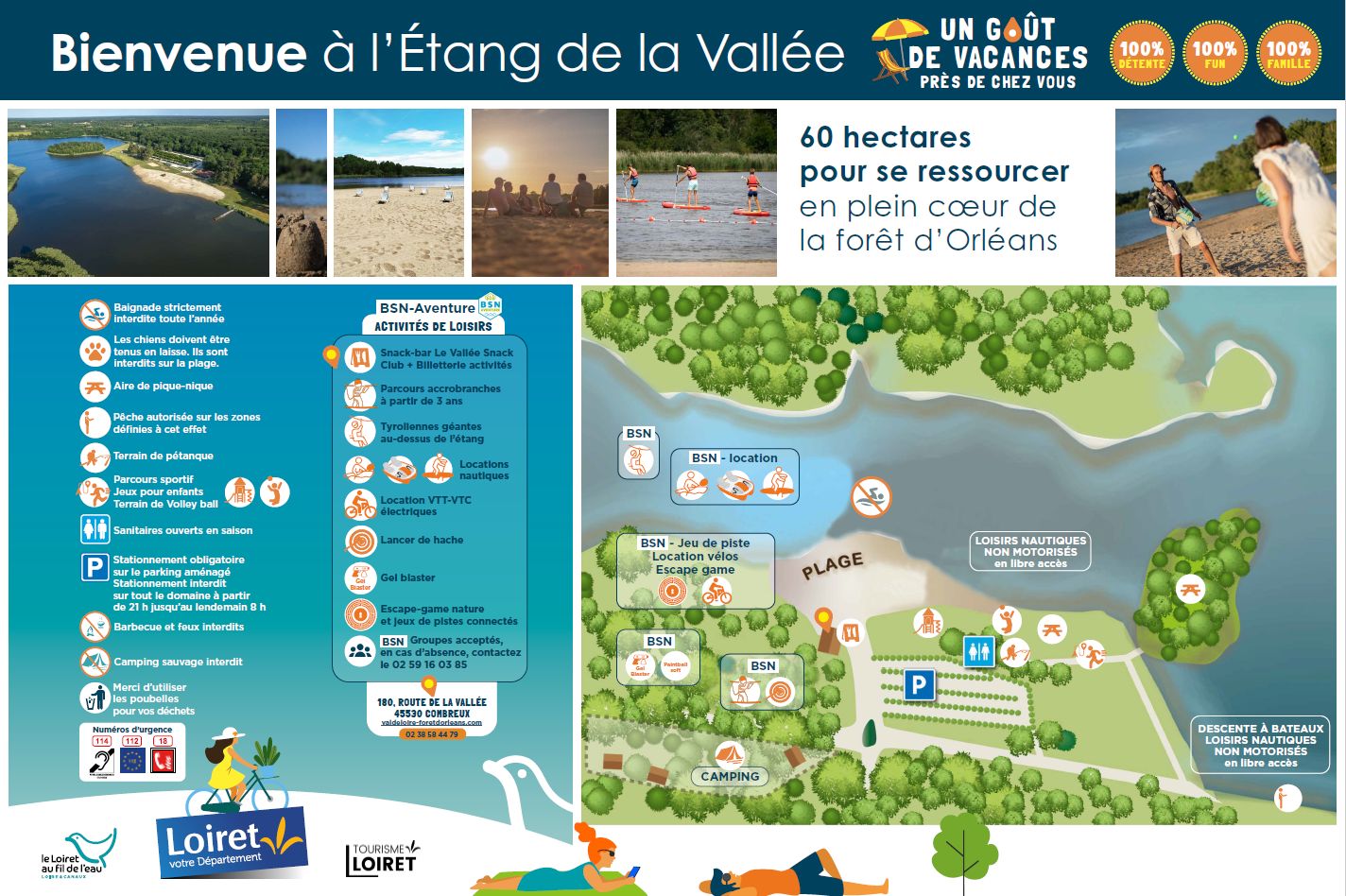 Informations baignades étang de la vallée
