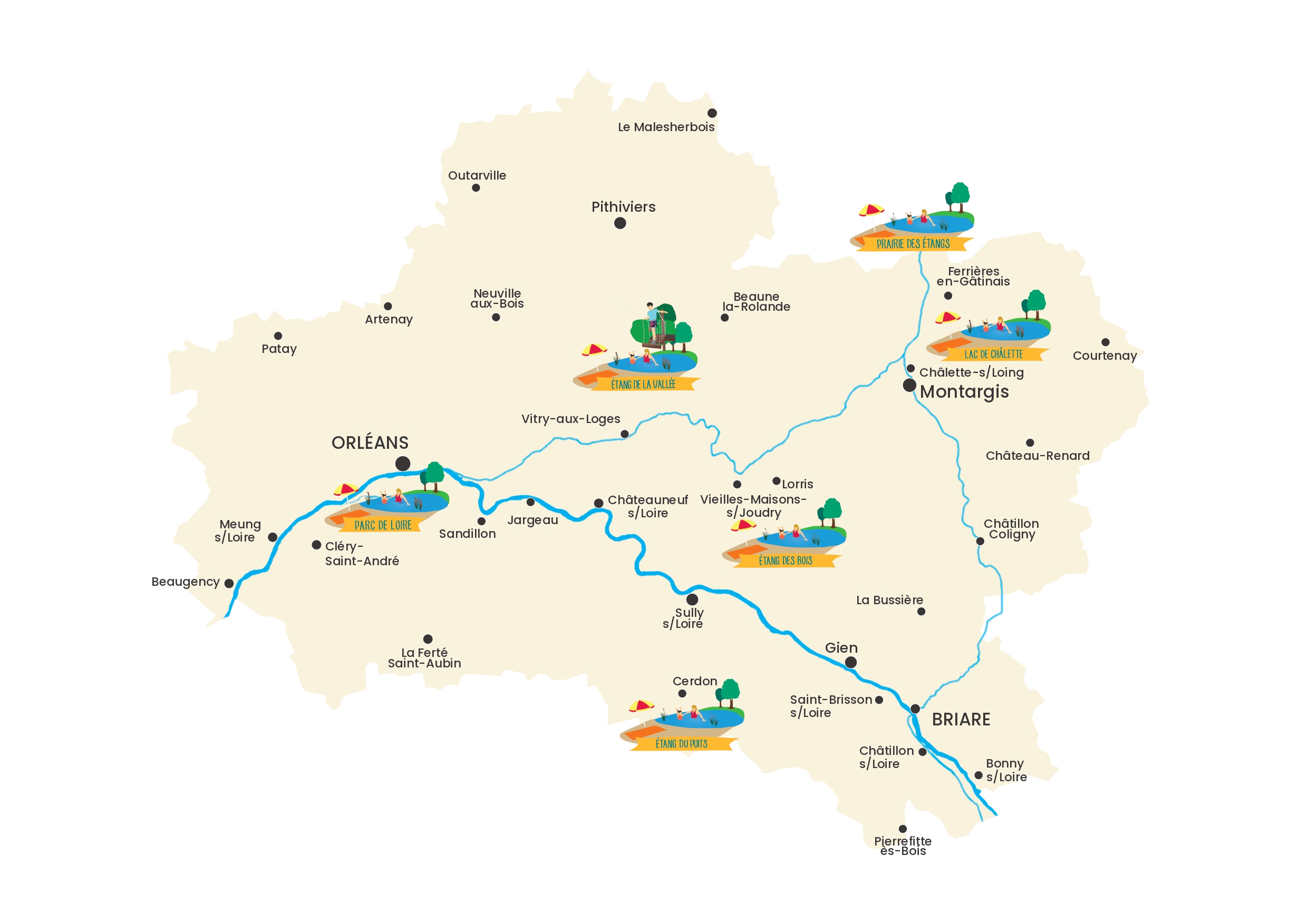 carte des bases de loisirs